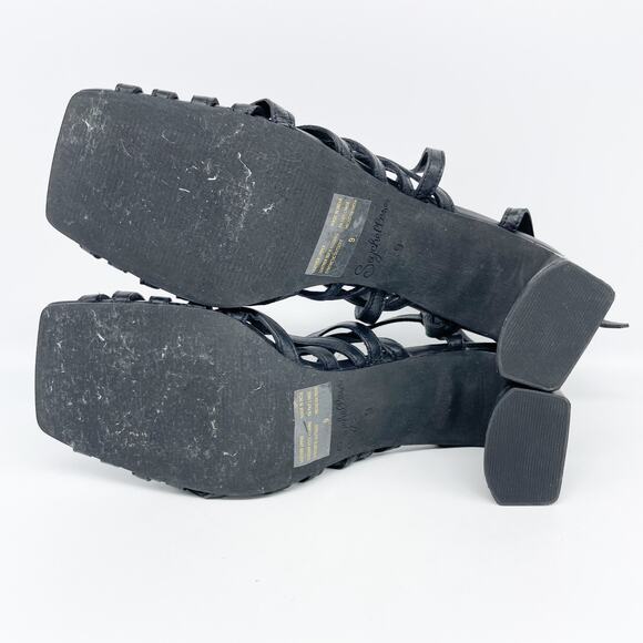Seychelles Women's Charter Strappy Sandals Block Heel Square Toe Black Size 9 - Picture 7 of 12